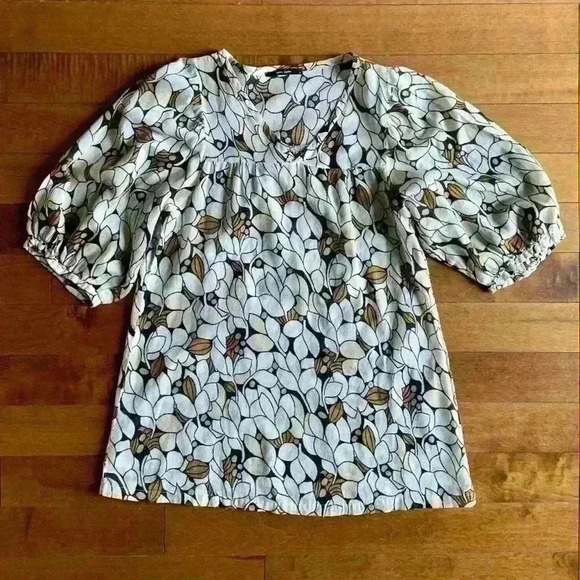 Vera Moda  | Linen wide sleeve blouse tunic size med - Picture 1 of 3